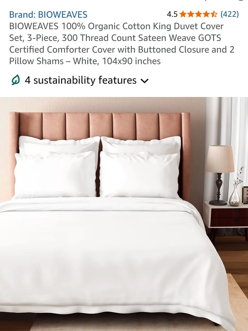 White Organic Cotton Duvet Cover Set - King